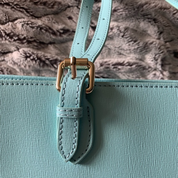 Versace Collection Light Blue Leather Tote Bag - Picture 6 of 15
